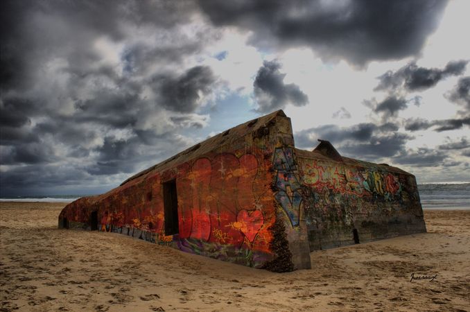 Los bunkeres de Capbreton son vestigios del Muro Atlantico en las Landas , edificado por los alemanes durante la Segunda Guerra Mundial 